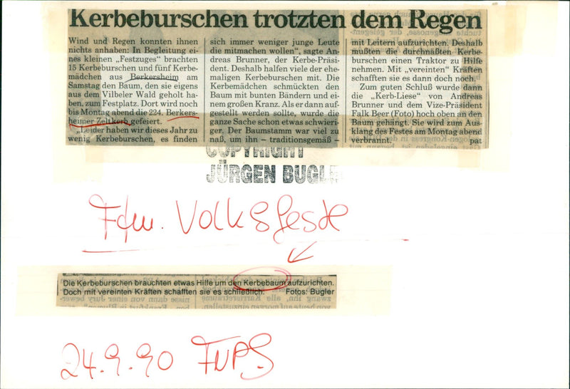 1990 VOLKS FESTER KEISHEIME KART NOTCH BOYS HELPED FILM - Vintage Photograph