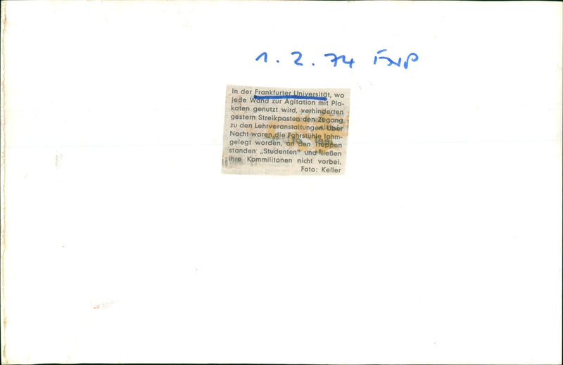 1974 UNIVERSITAT BONDS FRANKFURT UNIVERSITY WHERE EACH WANG USED MODEL - Vintage Photograph