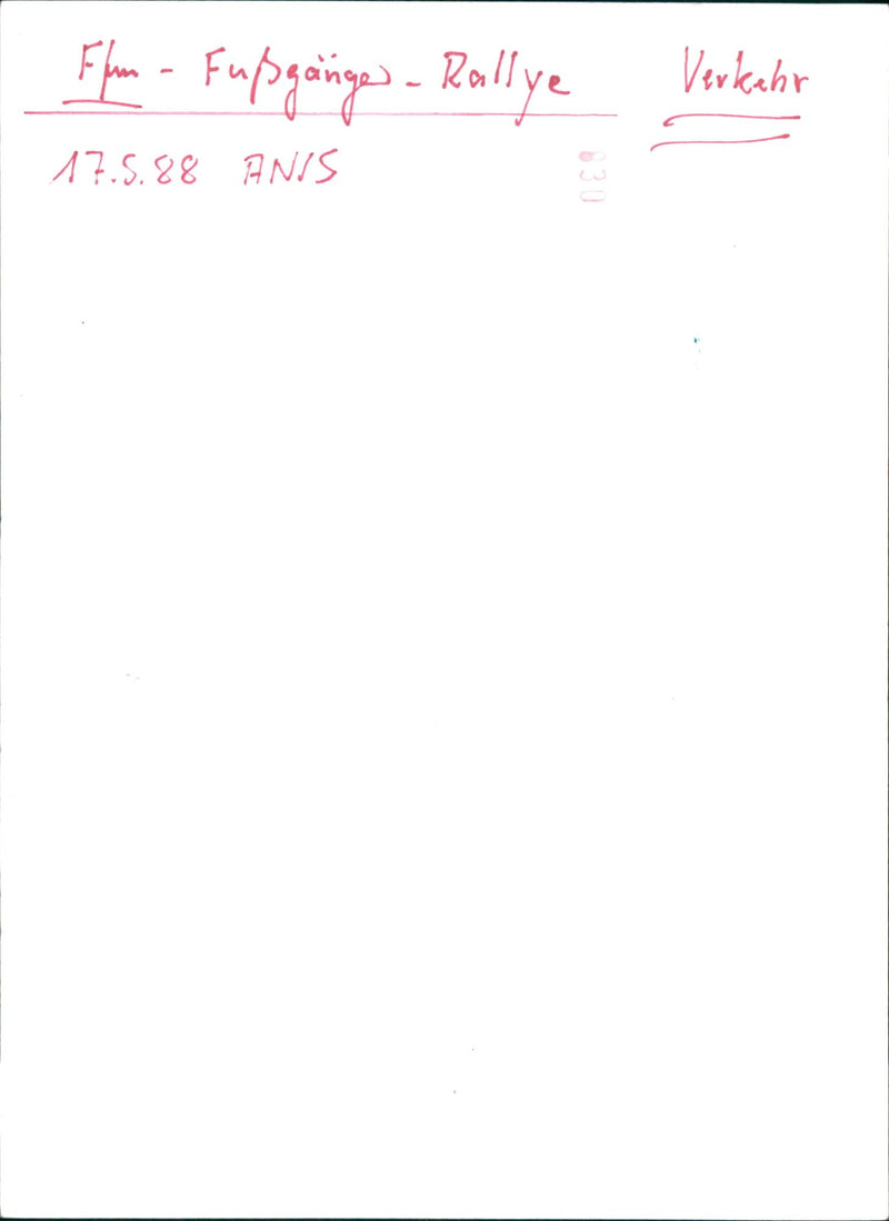 1988 FUGANGER RALLEY FILM FUGANGE RALLYE TRAFFIC ANISE - Vintage Photograph