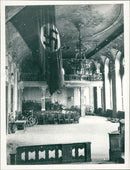 1985 UNIVERSITY BUILDING CHAPEL FLAG THOUSAND EMPIRE HANGS FILM - Vintage Photograph