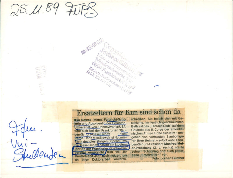 1989 UNIVERSITY STUDENTS ATTE CRO YEAR HAMPE ITI FILM - Vintage Photograph