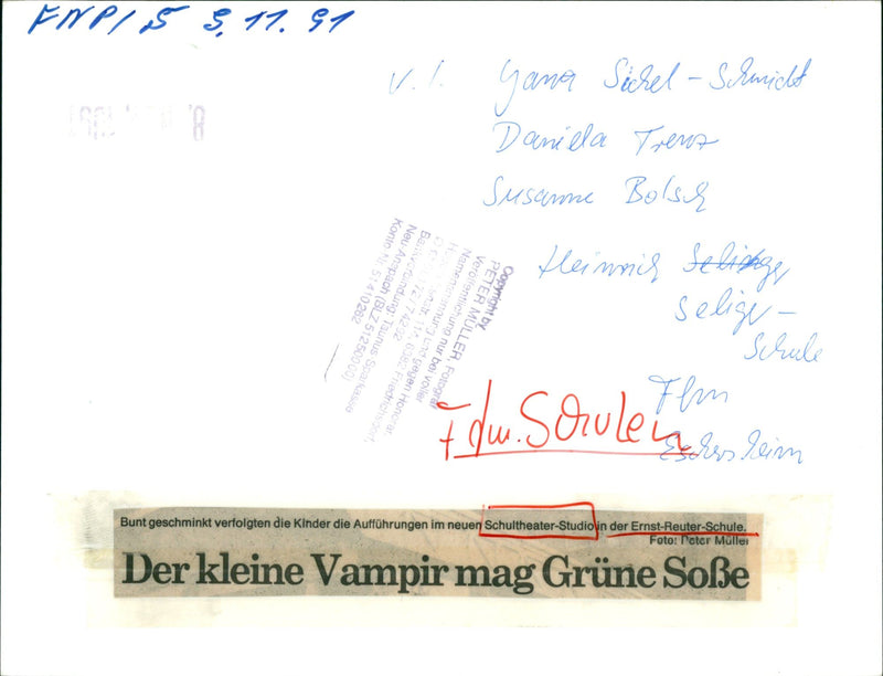 SCHOOLS SCHULER SHEAT ACTING SCHOOL VARIETE SCHOOL - Vintage Photograph