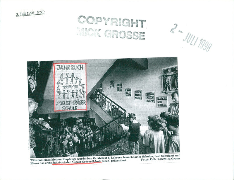 1998 MUSIC LEVEL KREDL YEARBOOK GRAZER MICK - Vintage Photograph