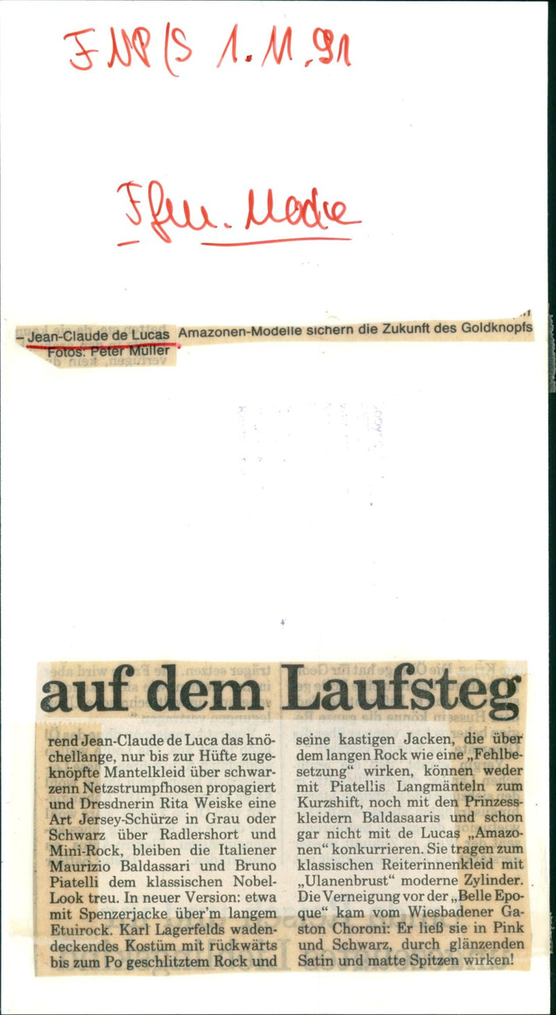 JEAN CLAUDE LUCA MODELS SECURE FUTURE NOBEL ROCK - Vintage Photograph