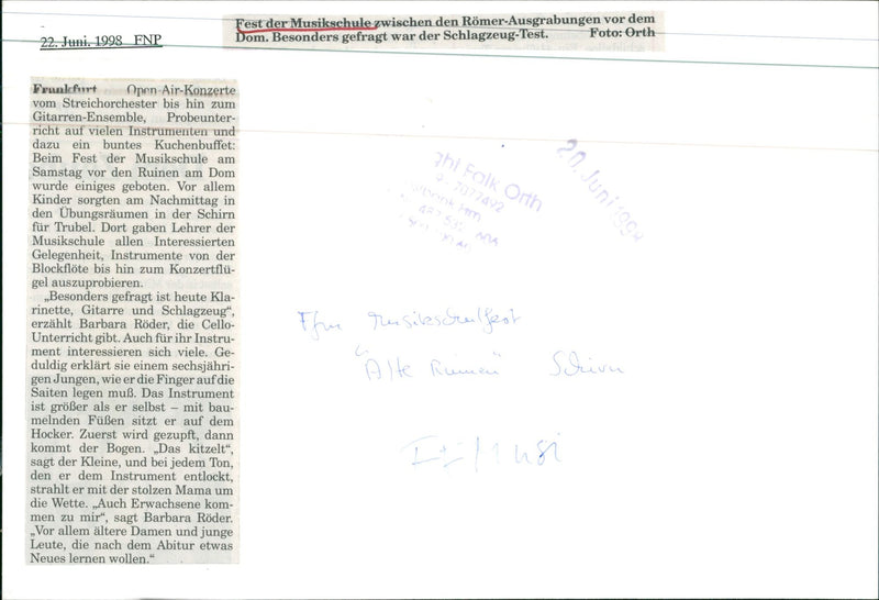 NUSIC SCHOOL FESTIVAL MUSIC SCHOOL BETWEEN ROMERS EXC - Vintage Photograph