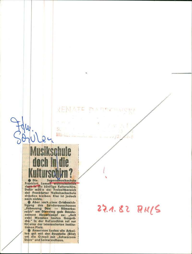 1982 NUSIC SCHOOL YOUTH MUSIC SCHOOL FRANKFURT DOESNT COME TRUE NEVERTHELESS - Vintage Photograph