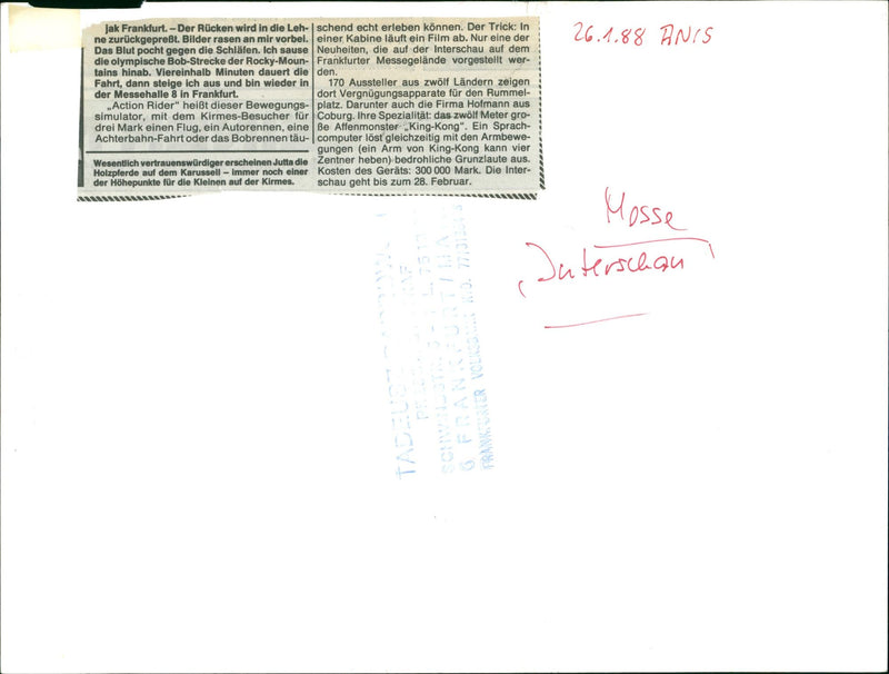 1988 FAIRS VARIOUS TRADES LOOK INTER WINE ALLA FILM KONG KING - Vintage Photograph