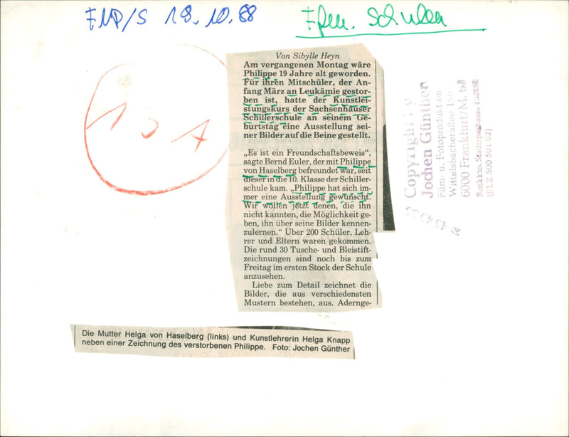 1988 SCHOOLS SCHOOL PHILIPPE VON HASELBERG WERNER SCHURING FILM - Vintage Photograph