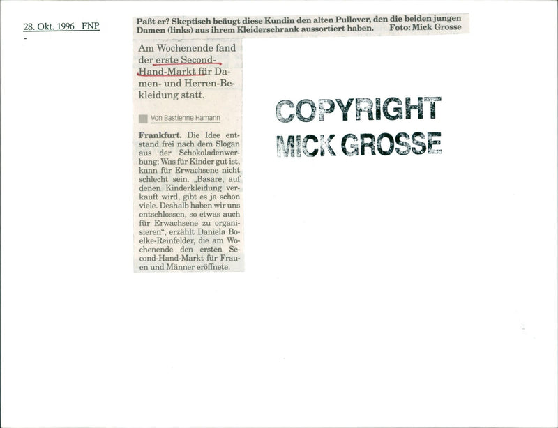 FASHION SECOND HAND FASHION WEEKEND TOOK PLACE - Vintage Photograph