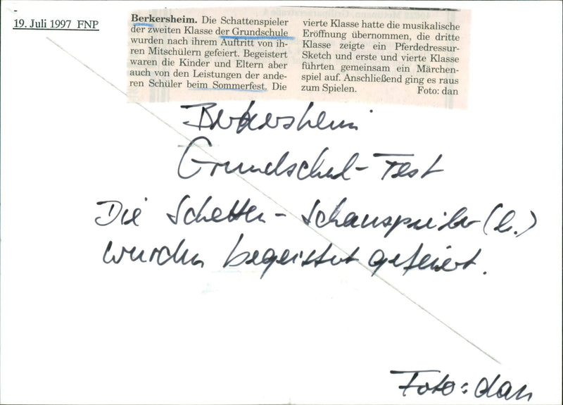 SCHOOLS SHADOW PLAYERS FOUR CLASS HAD OVER MUSICAL SECOND - Vintage Photograph