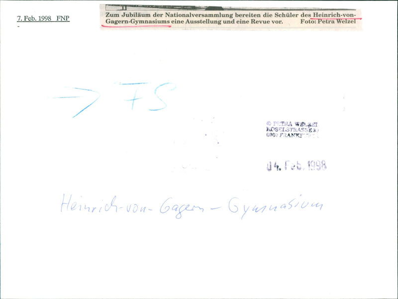 1998 TULEN MUSIC PLAYING LEVEL PUPILS HEINRICH GAGERN GYMNASIUM PREPARE - Vintage Photograph