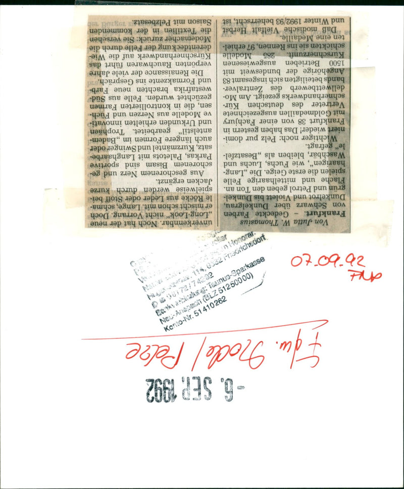 1992 FASHION LONG SCHMA DARK RED AND VIOLET SKIRTS MADE LEATH MODEL - Vintage Photograph