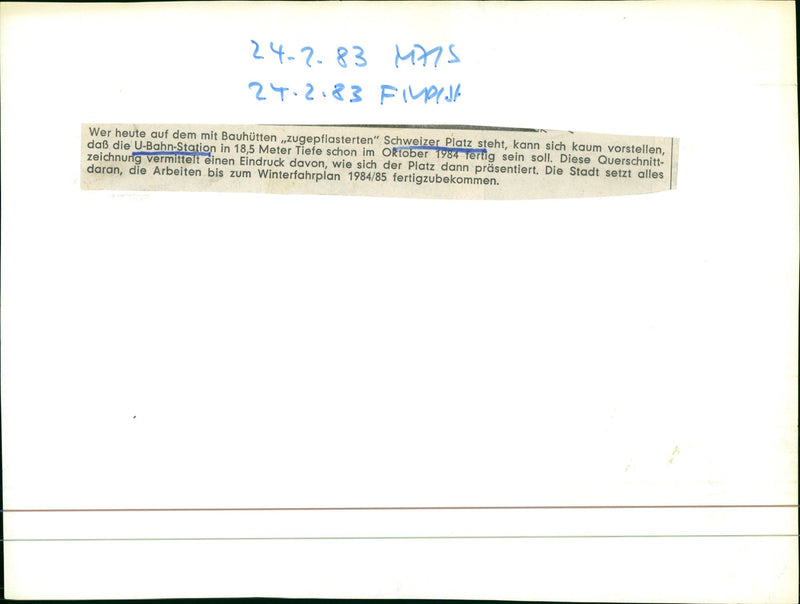 1984 SACHSENHAUSEN MODELS PLAR RAILWAY STATION METERS DEPTH SHOULD - Vintage Photograph