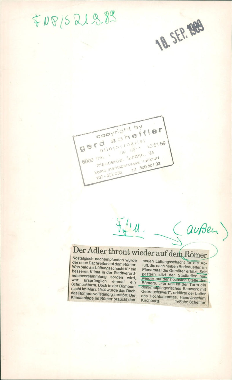 1989 INSIGHTS VERSO EAGLE ENTHRONED AGAINST ROME NOSTALGIC MODEL - Vintage Photograph