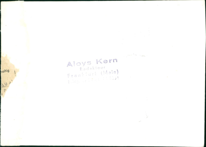 ICERSAAL EHRU EXTRA ALOYS KERN REDAKLOUR FRANKFURT MAIN GERMAN FILM - Vintage Photograph