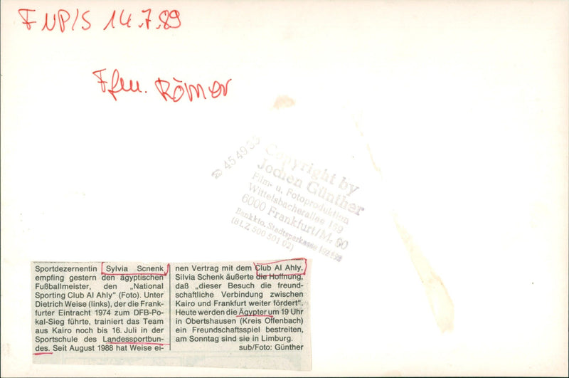 1974 EMPLANGE HALL AGYPTIANS TRAIN NATIONAL FILM - Vintage Photograph