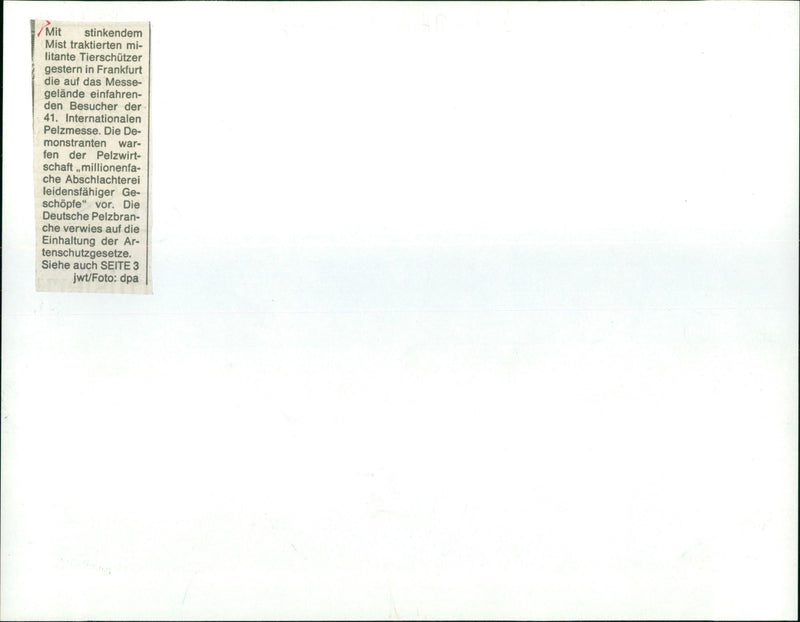 1989 FOGUE TESTS PELZUESSE CONTINUE FASHION FUR MIST ATTACK GESUR MAKES YOU - Vintage Photograph