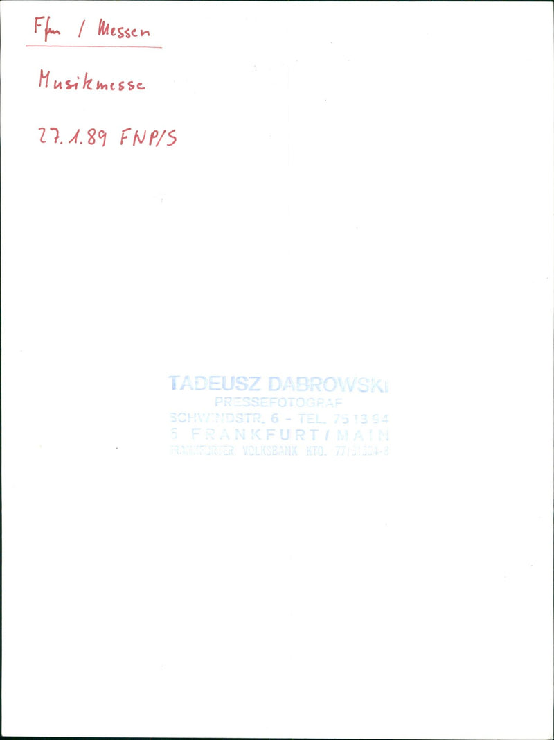 1989 FAIRS FFM FAIRS MUSIC FAIR MUSIC IDU MUSI - Vintage Photograph