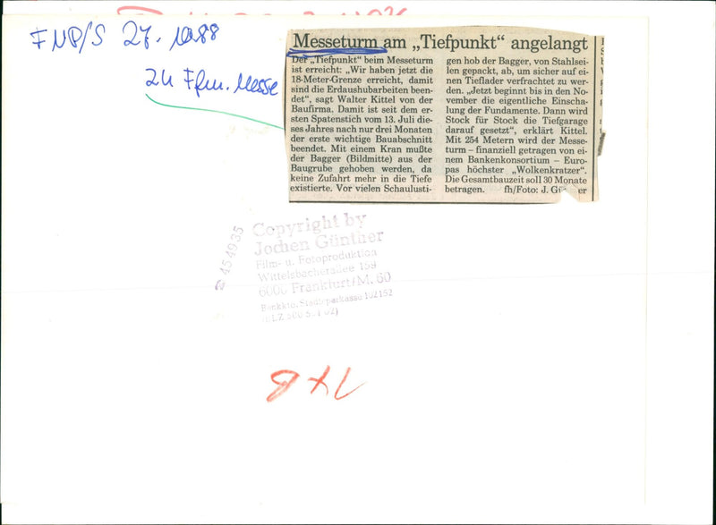 METERS FAIR FINISHED CRANE MUTE TOWER FILM - Vintage Photograph