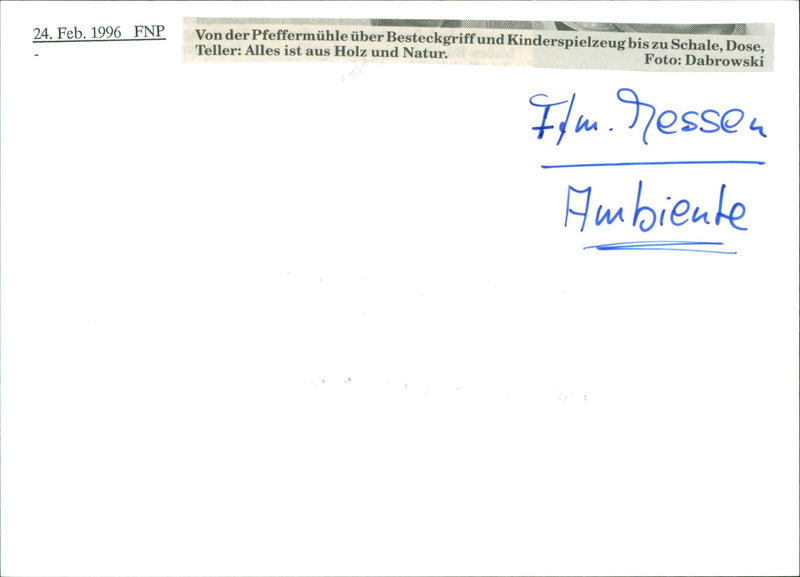 FOLW STESSEN AMBIENTE EVERYTHING MADE WOOD AND NATURE PEPPER - Vintage Photograph