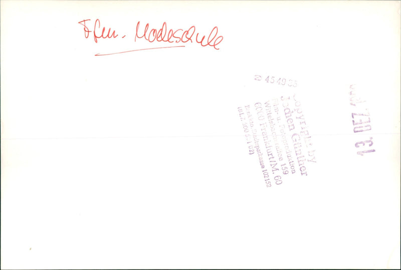 SCHOOL BEKLE FILM WITTELSBACHERALLEE FRANKFURT PENKKT - Vintage Photograph