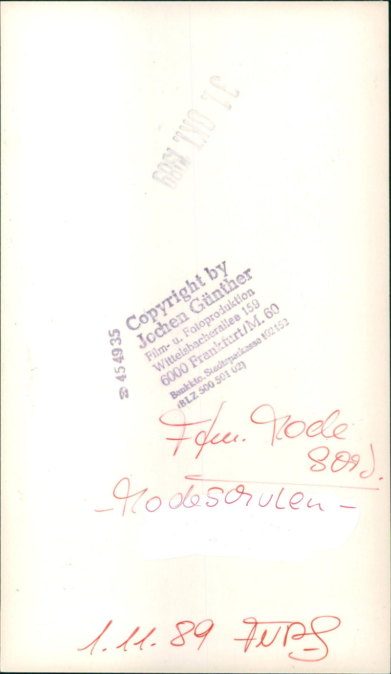 1989 SCHOOL BEKLE PHOTO PRODUCTION WITTELSBACHERALLEE FRANKFU FILM - Vintage Photograph