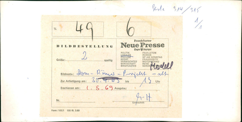 1969 ROMERBERG MODELS ROME PROJECT TO ISSUE RLT SIGNATURE MADE - Vintage Photograph