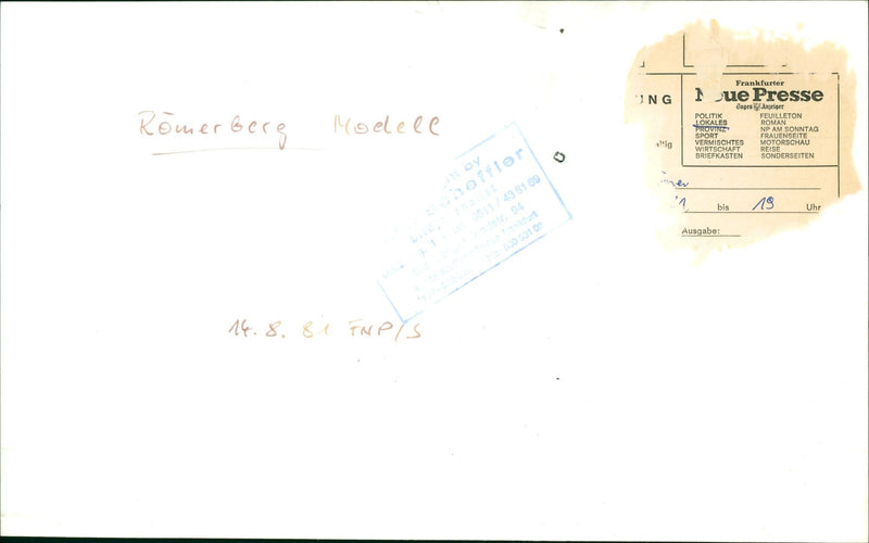 1981 ROMERBERG SMERBERG MODELS PRI VEE ALLIG AUSGA FUELS MODE - Vintage Photograph