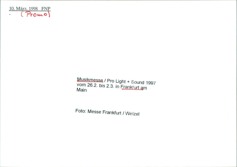 1997 FLUE NESSEU MUSIC FAIR HIS MOST BLOOD FNP SMO MUSIC FAIR PRO LIGHT SOUND - Vintage Photograph