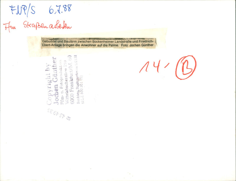 1988 ROAD CONSTRUCTIONGH GHS KRAEN ABERTEN BUDDLE AND BAU FILM - Vintage Photograph