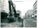 CONSTRUCTIONGH ROAD CONSTRUCTION FRANKFURT PLANNED ARE TREES AND PLA FILM - Vintage Photograph