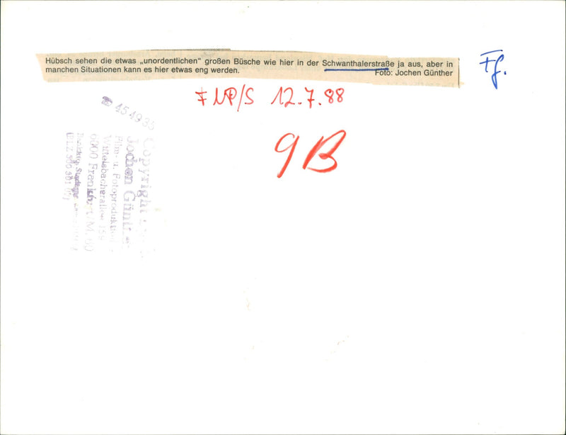 1988 BREEDS PLATZE HARR SCHILLER'S EXTRA LAR SWISS FILM - Vintage Photograph