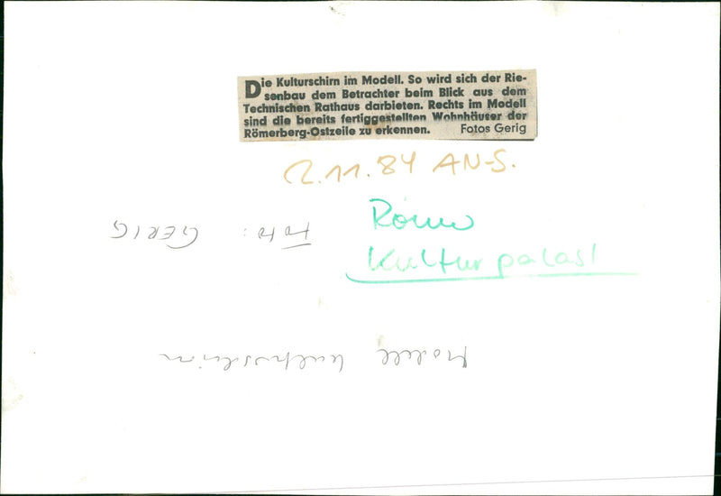 Technical Town Hall - Model - Vintage Photograph