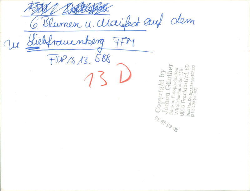 M LIEBWWRAUE FLOWERS FESTIVAL JODIEN GUNTHER FILM PHO - Vintage Photograph