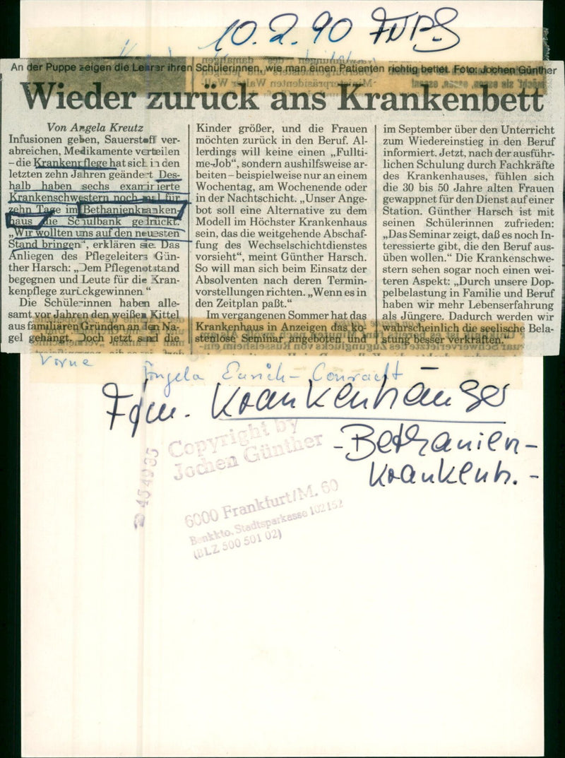 Bethany Hospital in Frankfurt - Vintage Photograph