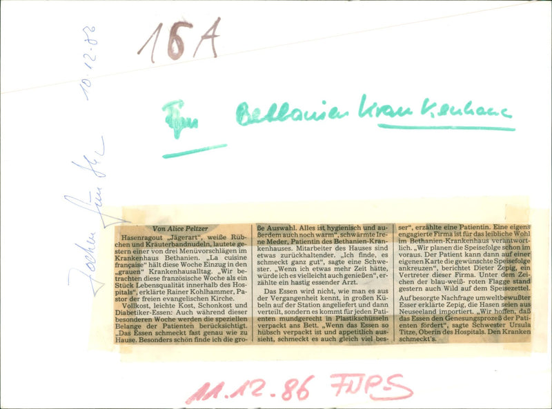 Bethany Hospital in Frankfurt - Vintage Photograph