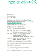 1986 KUNSTVE INVITATION OPENING EXHIBITION MONDAY WELL FILM - Vintage Photograph