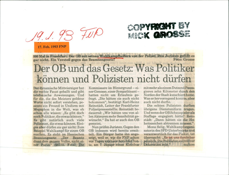 1993 UNALAL CHOICE AND LAW WHAT POLITICIANS CAN MOVIE - Vintage Photograph