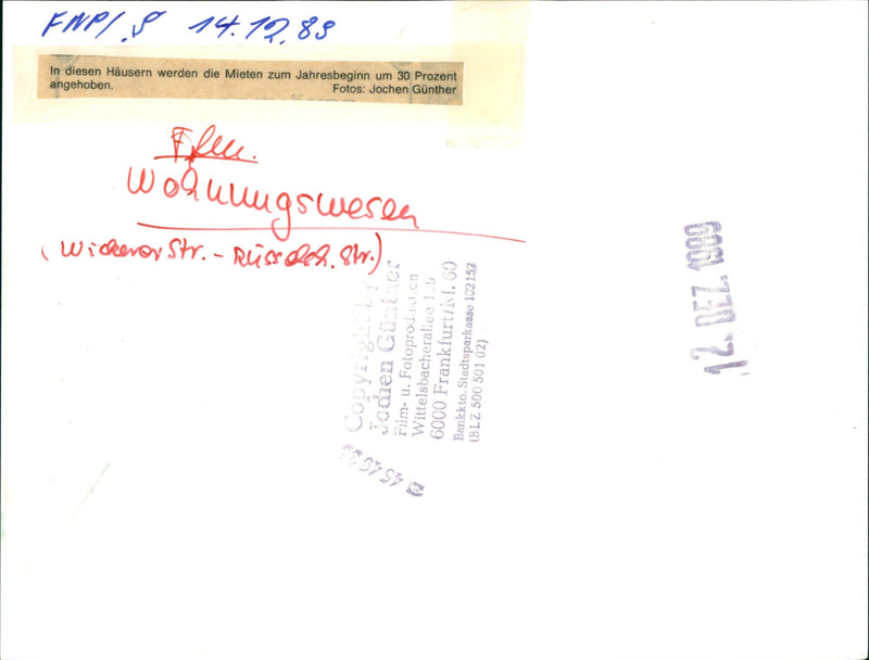 HOUSING HOUSES RENT BEGINNING FILM - Vintage Photograph