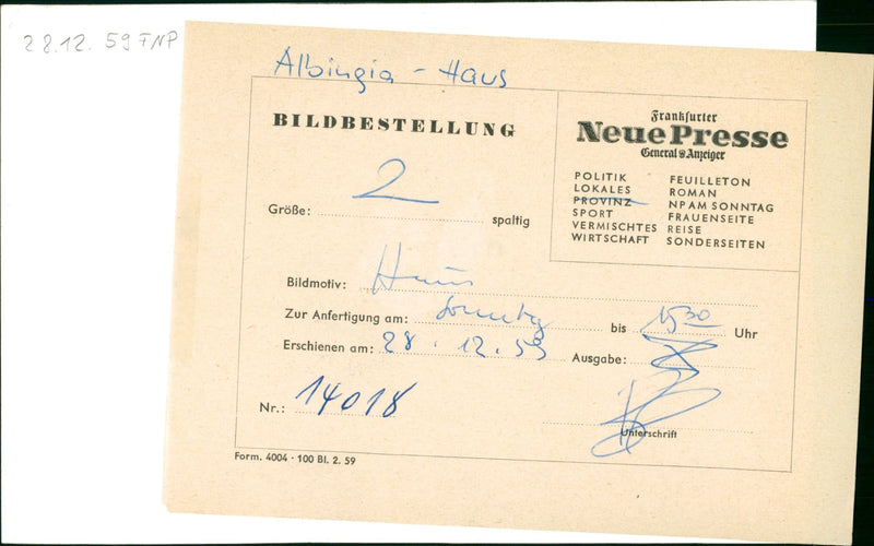 1977 WIEDERA FRANKFURT COLLECTION ALBINGIA MIXED NAPAM SIGNATURE LOKALES ANZEI - Vintage Photograph