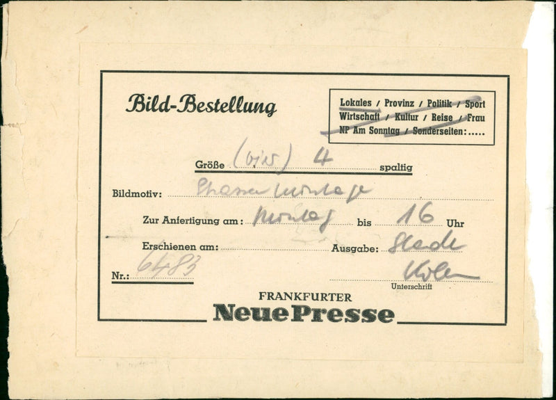 WIEDERA FRANKFURTER ECONOMY PROVINCE POLITICS SIGNATURE MOTIF SEDLL - Vintage Photograph