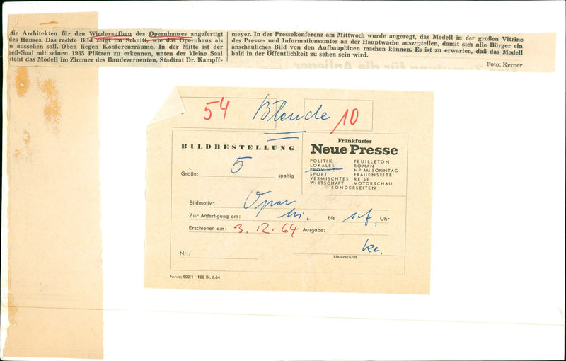 OPERNHA REBUILD MODEL CONSTRUCTION OPERA MADE - Vintage Photograph