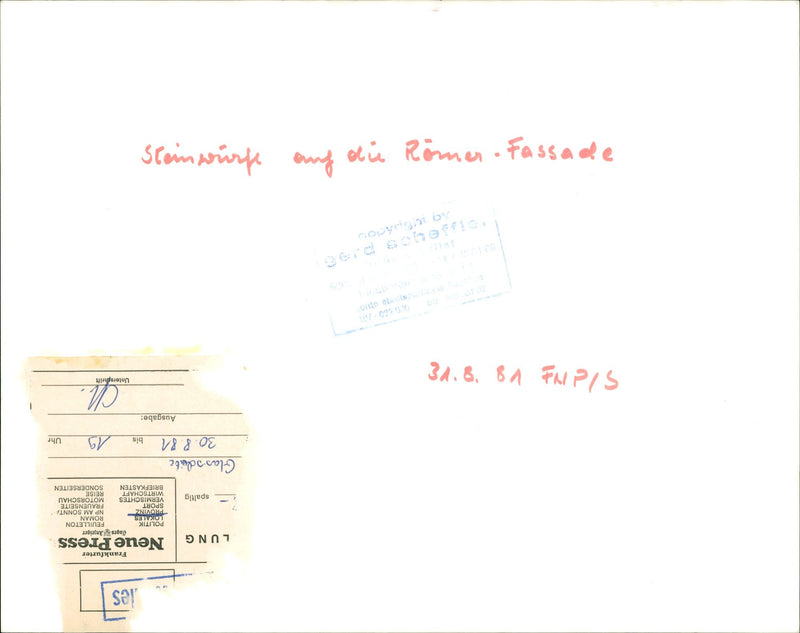 1981 ROMERBERG FRONT CHAU GLASSDUITE OCLOCK ISSUE SIGNATURE FNCIS ONT PRESS - Vintage Photograph