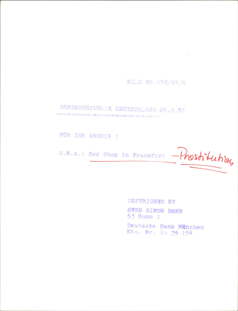 1987 MISCELLANEOUS PROSTITUTION ENTRANCES ADVERTISING OTHER FILM - Vintage Photograph