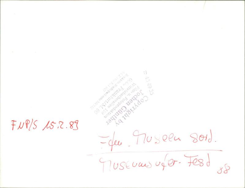 NUSEEN MUSEUMSUFERFEST SABO NAOSO FRANKFURT GUL FOTOP FILM - Vintage Photograph