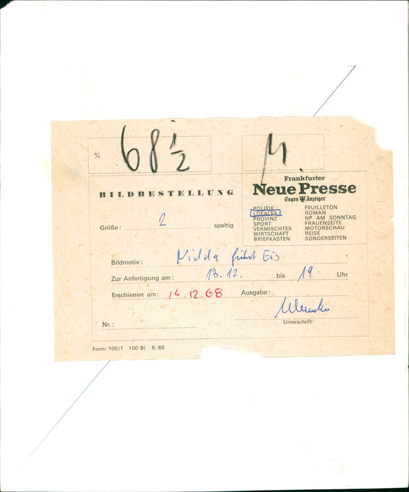 NIDDA FISSILE ICE OCLOCK MADE RELEASED ISSUE SIGNATURE - Vintage Photograph