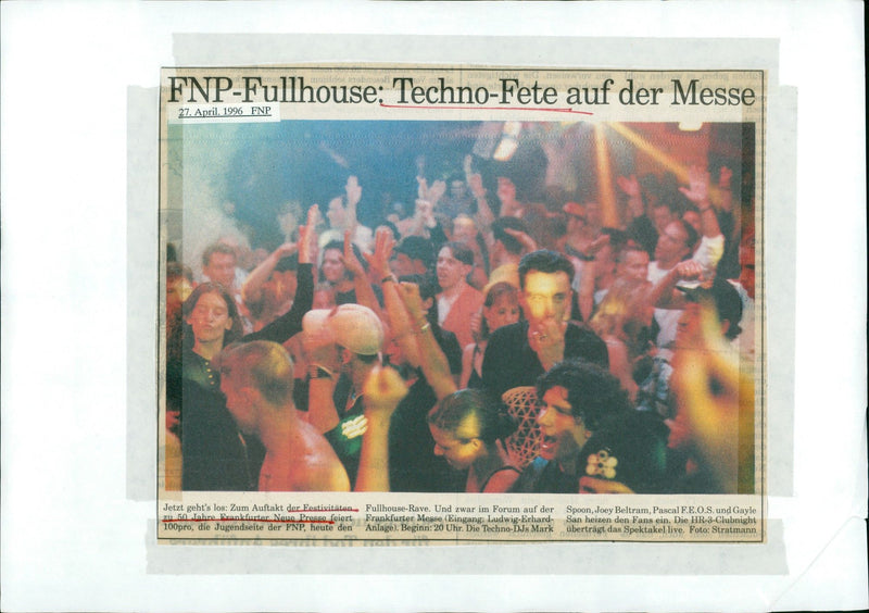 1996 ZUSIK MUSIC PARTY THEATER KATHARINESKICHE JALI THERE FNP FULLHOUSE TECHNO - Vintage Photograph
