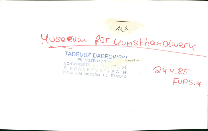 MUSEUMS KUNS SEBAUDE AUER MODELS FINE MAIN FRANKFURT - Vintage Photograph