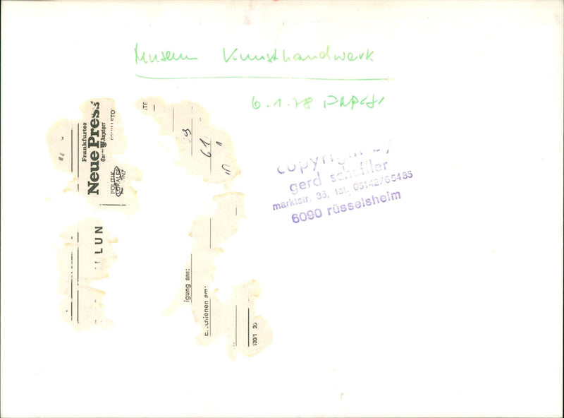 1978 MUSEUMS KUNS SEBAUDE AUER MODELS MUSEUM HANDICRAFTS PAPER FRANKFURTER PRESS - Vintage Photograph