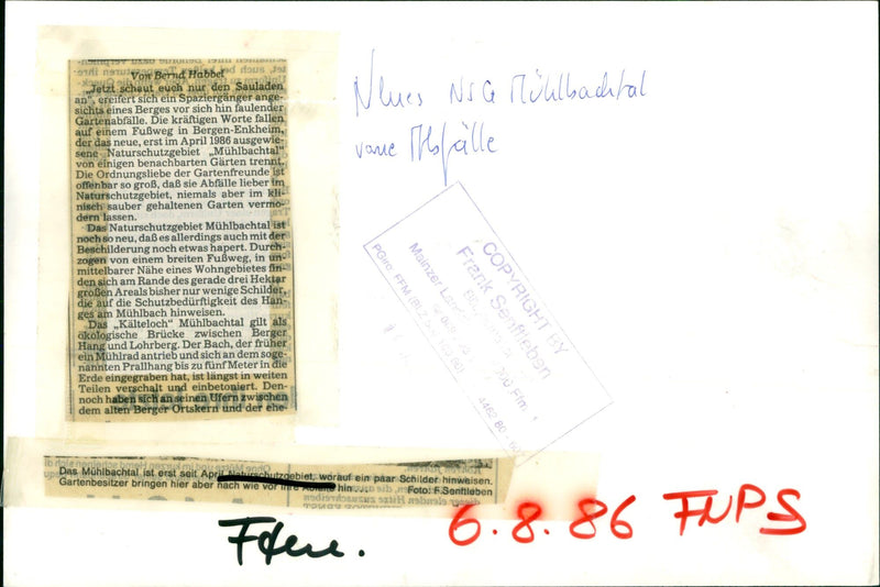 1986 the Mühlbachtal - Vintage Photograph